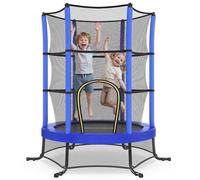 SONGMICS 6 ft Kids Trampoline with Enclosure, Safety Net, Mini Small Fitness Trampoline for Kids Children Toddler, Steel Frame, Indoor Outdoor Garden Play Equipment, Blue STR050Q101