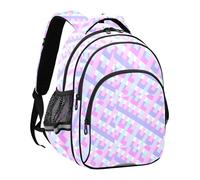 Kids Travel Backpack Boys Girls Casual School Bags Kids Shoulder Backpack Buffalo Pink Gingham Plaid Small Cartoon, Buffalo Pink Gingham Check, S, Cartoon
