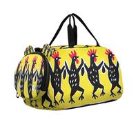 Kids Travel Duffel Bag Overnight Weekender Carry-On Tote Gym Bag with Shoes Compartment Sports School The Four Chicken Dance of The Apocalypse