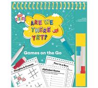 Kids Travel Games Activity Pad Wipe Clean Reusable Book with Pens - are We There Yet Children’s Car Journey Games Noughts Crosses Alphabet Four in a Row Compact Travel Entertainment Toy