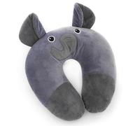 Kids Travel Neck Pillow - Cozy U-Shaped Soft Cushion, Cute Animal Design, Toddler Neck Support for Car, Plane, Train & Road Trips, Travel Pillow for Boys & Girls, Machine Washable [ELEPHANT ]