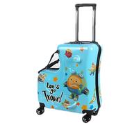 Kids Travel Suitcase with Wheels - Wheeled Luggage for Kids, Wheeled Suitcase for Children, Spinner Luggage for Kids Stroller, Children's Day, Festivals, azul, Consulte la descripción, See description