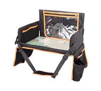 Kids Travel Tray, Kids Desk Organizer, Stand Table Design, Built In Tablet and Cup Holder, Portable Activity Tool for Car Seat, Laptop, Bed, Baby, Road Trip, Airplane Use, 15.75x13.78x12.2 inches