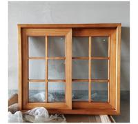 Kids Tree House Sliding Window - Wooden Design with Tempered Glass, Secure Lock, Adjustable Heights 12" to 28" (32x20in/80x50cm) for Safe Playtime Fun