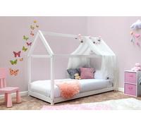 Kids Treehouse White Wooden House Bed - Single 3Ft
