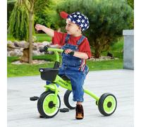 AIYAPLAY Baby Trike, Toddler Tricycle with Adjustable Seat, Basket, Bell, Kids Tricycle for 2-5 Years Old, Green