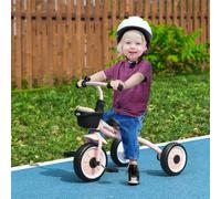 AIYAPLAY Trike With Adjustable Seat Basket Kids Tricycle Pink, none