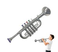 Kids Trumpet | Coated Educational Horn With 4 Colored Keys | Musical Instrument For Children | Coordination Exercising Toy For Kids Learning Development Preschool Home Fun Play Activity