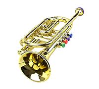 Kids Trumpet with 4 Colored Keys for Early Developmental Toy Golden Music Educational Children Horn