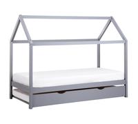 Kids Trundle Bed Pine Wood CRILLON 90 x 200 cm (EU Single) Grey
