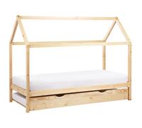 Beliani Kids Trundle Bed Pine Wood Crillon 90 X 200 Cm Eu Single Light Brown