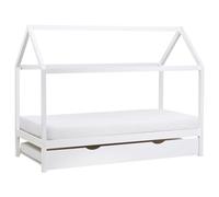 Kids Trundle Bed Pine Wood CRILLON 90 x 200 cm (EU Single) White