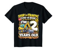 Kids Two 2yr 2nd Birthday Excavator Construction 2 Year Old Boy T-Shirt