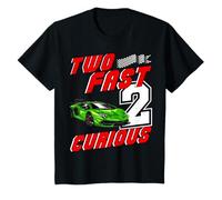 Kids Two Fast 2 Curious 2nd Birthday Boy Race Car Racing Party T-Shirt