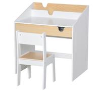 Kids Two-Piece Desk and Chair Set Childrens Study Work Table Storage 3-6 Yrs