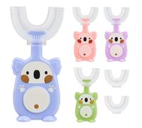 Kids U Shaped Toothbrush, 6 Pcs Soft Silicone Toddler Toothbrushes with Replace Brush Heads, Food Grade Bristles Massage Gums, All-Round Oral Cleaning Toothbrush for Kids 2-6 Years Old