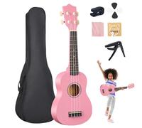 Kids Ukulele 21 Inch Ukulele for Beginners 4 String Toddler Guitar, Classical Basswood with Pick, Capo, Carry Bag Musical Instrument Toy for Toddlers Style 2