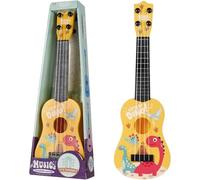 Kids Ukulele Cartoon Style 16inch 4-String Toddler Ukelele for Beginner Tunable Ergonomic Early Educational ABS Kids Guitar Gifts for Dinosaur Pattern