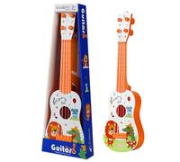 Kids Ukulele Guitar Toy, 41cm Guitar Musical Toy Instruments with 4 Ajustable Strings, Cartoon Mini Guitar Music Learning Educational Toys for Toddlers Beginners Boys Girls Gift (Orange)