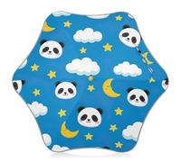 Kids Umbrella with Rounded Safety Tips, Lightweight Sun and Rain Umbrella for Children 4T-8 Y, 35" Canopy, Cute Panda Blue