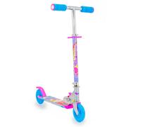 Kids Unicorn 2 Wheel Folding Scooter Blue Pink Lightweight Adjustable Ride On