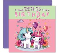 Kids Unicorn Birthday Card - Magical Birthday - Card Kids, Cards for Him or Her, 145mm Greeting for Son Daughter Niece Nephew Grandchild Kid Children