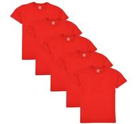 Kids Union Jack T Shirt Boys Girls - T Shirt PL Red 5 Pack 5-6