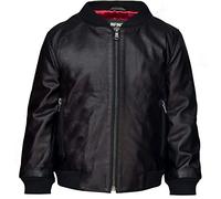 Kids Unisex Boys Varsity Black Baseball Leather Bomber Jacket 8-9