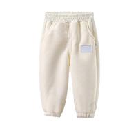 Kids Unisex Fleece Jogging Bottoms Boys Girls Childrens School Jog Pants Plain Sports Games Fleece PE Joggers Trouser Elasticated Jogging Tracksuit Bottoms Sweatpants Pull On (Beige, 3-4 Years)
