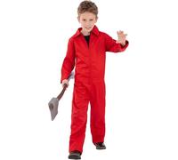 Kids Unisex Halloween Boiler Suit Costume Red Fancy Dress Outfit