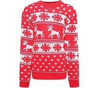 Kids Unisex Knitted Christmas Jumper: Rudolph - Beige - One size