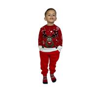 Kids Unisex Knitted Christmas Jumper: Rudolph - Beige - One size