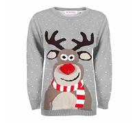 Kids Unisex Knitted Christmas Jumper: Rudolph - - One size