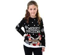 Kids Unisex Knitted Christmas Jumper: Rudolph - - One size