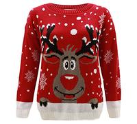 Kids Unisex Knitted Christmas Jumper: Rudolph - - One size