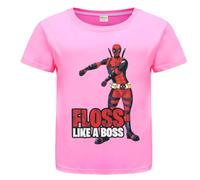 Kids Unisex Pullover Casual Cotton T Shirts New Movie Hero Cartoon Top Jumper Tees (Pink,5-6 Years,5 Years,6 Years)