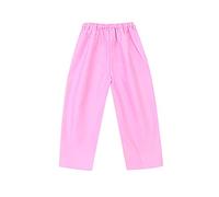 Kids Unisex Waterproof Overtrousers with Pocket Plain Rain Trousers Mud Dirty Proof Lightweight Thin School Raining Day Outdoor Rainwear Pants (Pink, 7-8 Years)
