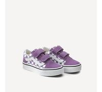 Kids UY Old Skool V Low Top Touch 'n' Close Trainers Purple/White