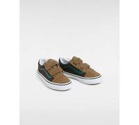 Kids UY Old Skool V Suede Touch 'n' Close Trainers Brown