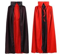 Kids Vampire Cloak Set, Reversible Black and Red Cape， with Collar Kids Vampire Cloaks ，Halloween Accessories Unisex Vampires Cape Witch Cloak Set for World Book Day Christmas Carnival Cosplay