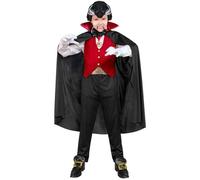 Kids Vampire Costume Cape Vest Gloves Bow Tie Halloween Fancy Dress Dracula