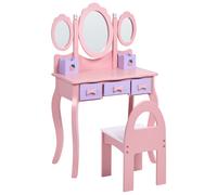 Kids Vanity Table with Chair ROSABELLE Pink