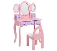 Kids Vanity Table with Chair ROSABELLE Pink