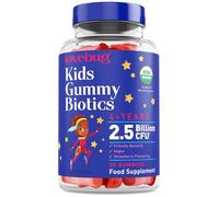 Kids Vegan Gummy Biotics for Kids 4 Years and Above, B. subtilis DE111, 2.5 Billion CFU per Strawberry Flavoured Gummy, 30 Count