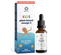Kids Vegan Omega 3 Liquid DHA + EPA from Algae Oil - Strawberry Flavour - Sugar, GMO & Carrageenan Free - Omega 3 Vegan Supplement for Kids 3 Months to 6 Years Old