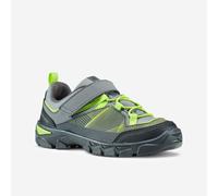 Kids Velcro Hiking Shoes MH120 Low 28 To 34 - Grey And Green
