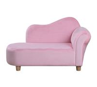 Kids Velvet-Like Chaise Lounge Pink