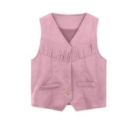 Kids Vest,Style V Neck Casual Western Vest Open Front Fringed Dressy Waistcoat Sleeveless Cowboy Jacket Top Silver Boys Grey Age 12 Costume 10-12