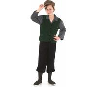 Kids Victorian Peasant Costume M-XL Oliver Twist School Boy Fancy Dress Book Day