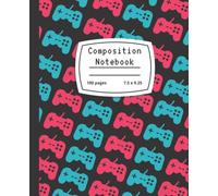 kids video game composition notebook: Wide Ruled Paper Notebook Journal for Kids Teens Students,100 pages, 7.5" x 9.25"